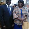 Ambassador posed with an Ivorian. Loyal friend of Little Liberia.